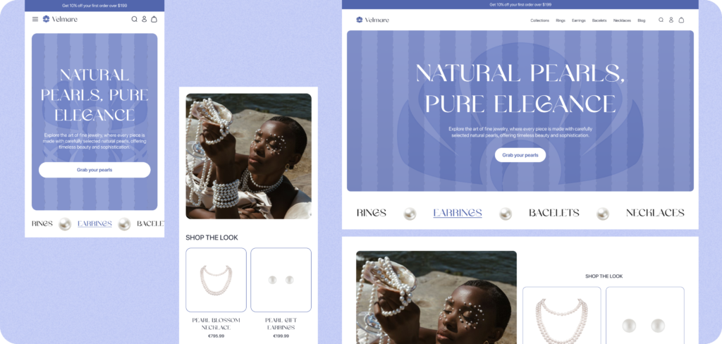 homepage velmare shopify
